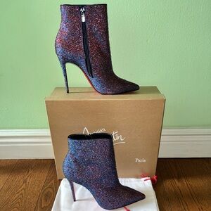 Christian Louboutin So Kate Shimmer Ankle Boots Booties - Sz 8.5 US 38.5 EU